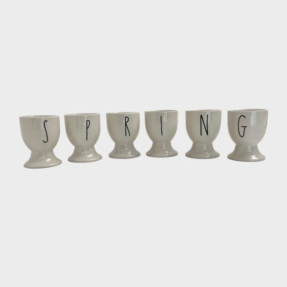 Rae Dunn‎ 6 piece SPRING Ceramic Easter Egg Cup Holders or Shot Glass Set - Picture 1 of 7